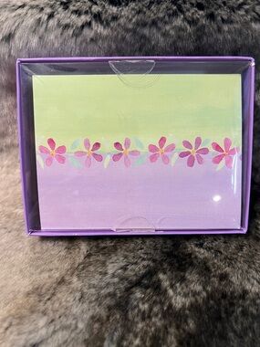 Floral Pastel Note Card Set - Green & Lavender (set of 16)